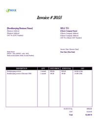 Bookkeeping invoice template new zealand Bookkeeping invoice template new zealand