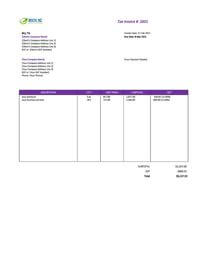 massage business invoice template nz