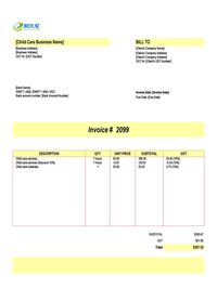 Child care invoice template new zealand Child care invoice template new zealand