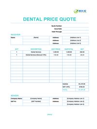dental quote template new zealand dental quote template new zealand