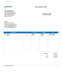 simple invoice template excel nz