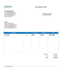 invoice template nz excel