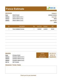 fence estimate template new zealand