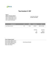 blank phone freelance invoice template nz