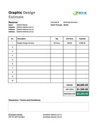 graphic design estimate template new zealand