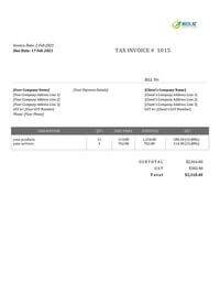 warehouse invoice sample nz