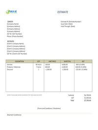 labor estimate template nz