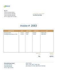 Moving invoice template new zealand Moving invoice template new zealand