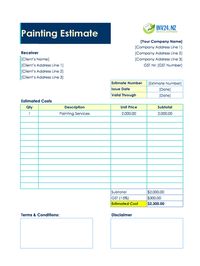 painting estimate template new zealand