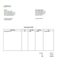 blank photography invoice template nz