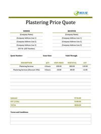 plastering quote template new zealand plastering quote template new zealand