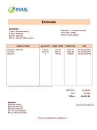 professional estimate template nz