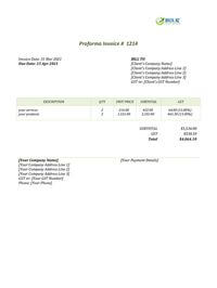 goods transport proforma invoice nz