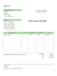 progress invoice template nz