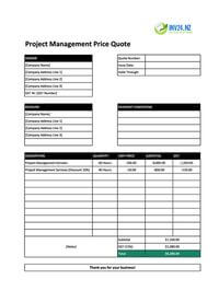 project management quote template new zealand project management quote template new zealand