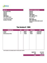 purchase invoice template nz