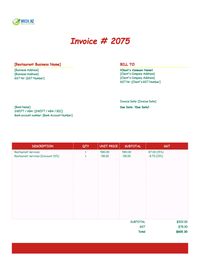 Restaurant invoice template new zealand Restaurant invoice template new zealand