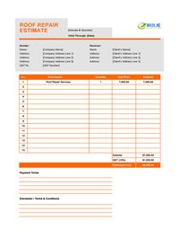 roof repair estimate template new zealand