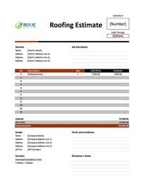 roofing estimate template new zealand