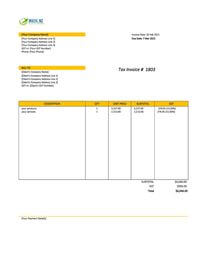 standard sales invoice template nz