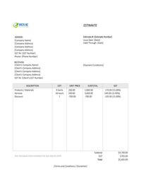 sample estimate template nz