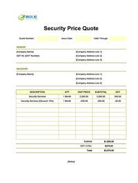 security quote template new zealand security quote template new zealand