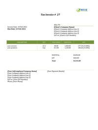 standard self employed invoice template nz