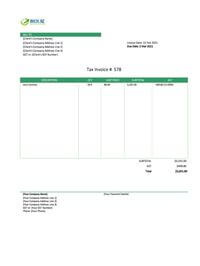 standard service invoice template nz