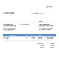 blank simple invoice template nz