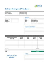 software development quote template new zealand software development quote template new zealand