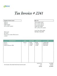 supplier invoice template nz