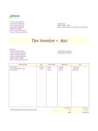 tax invoice template excel nz