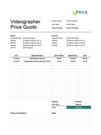 videographer quote template new zealand videographer quote template new zealand