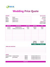 wedding quote template new zealand wedding quote template new zealand