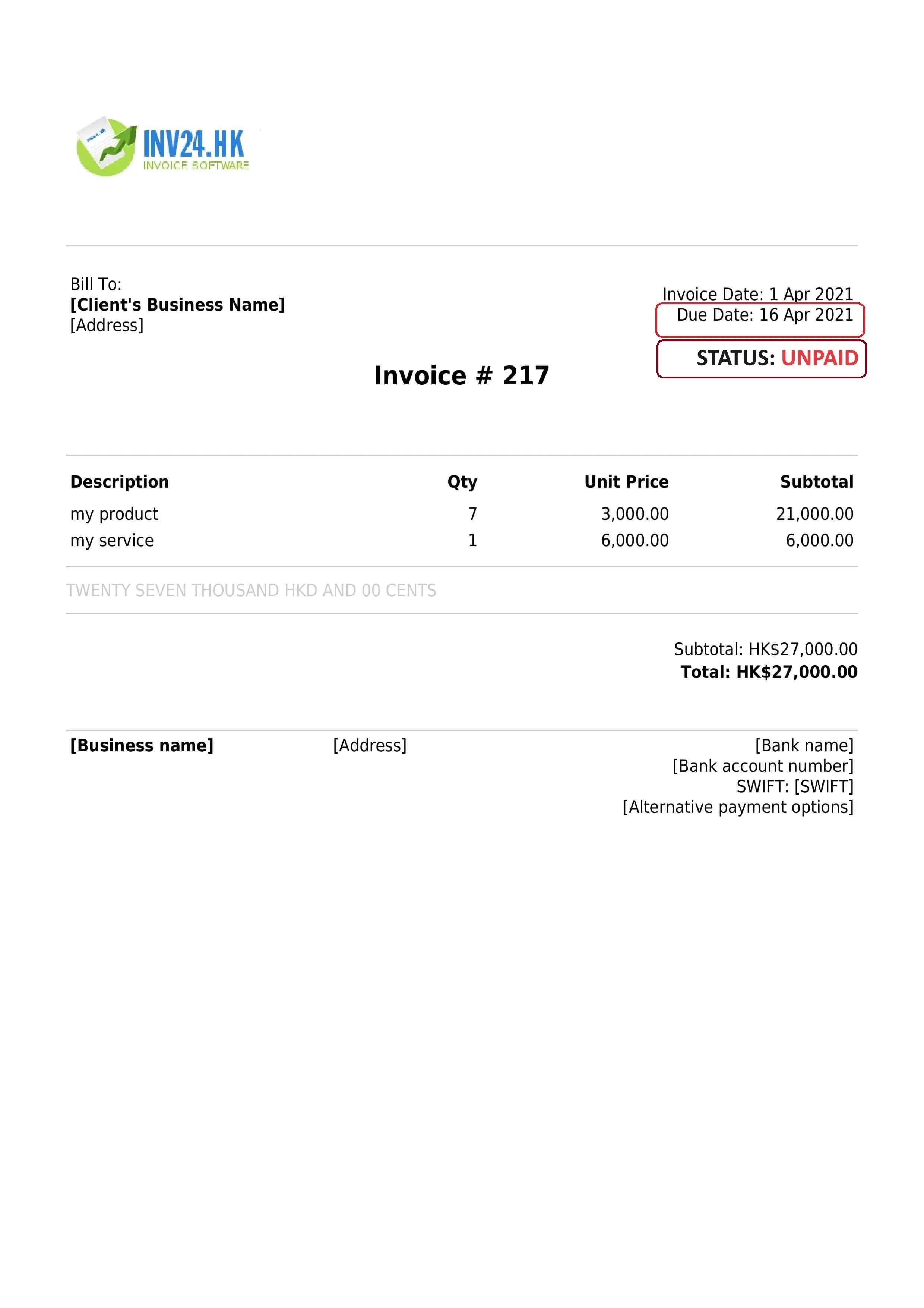 overdue invoice