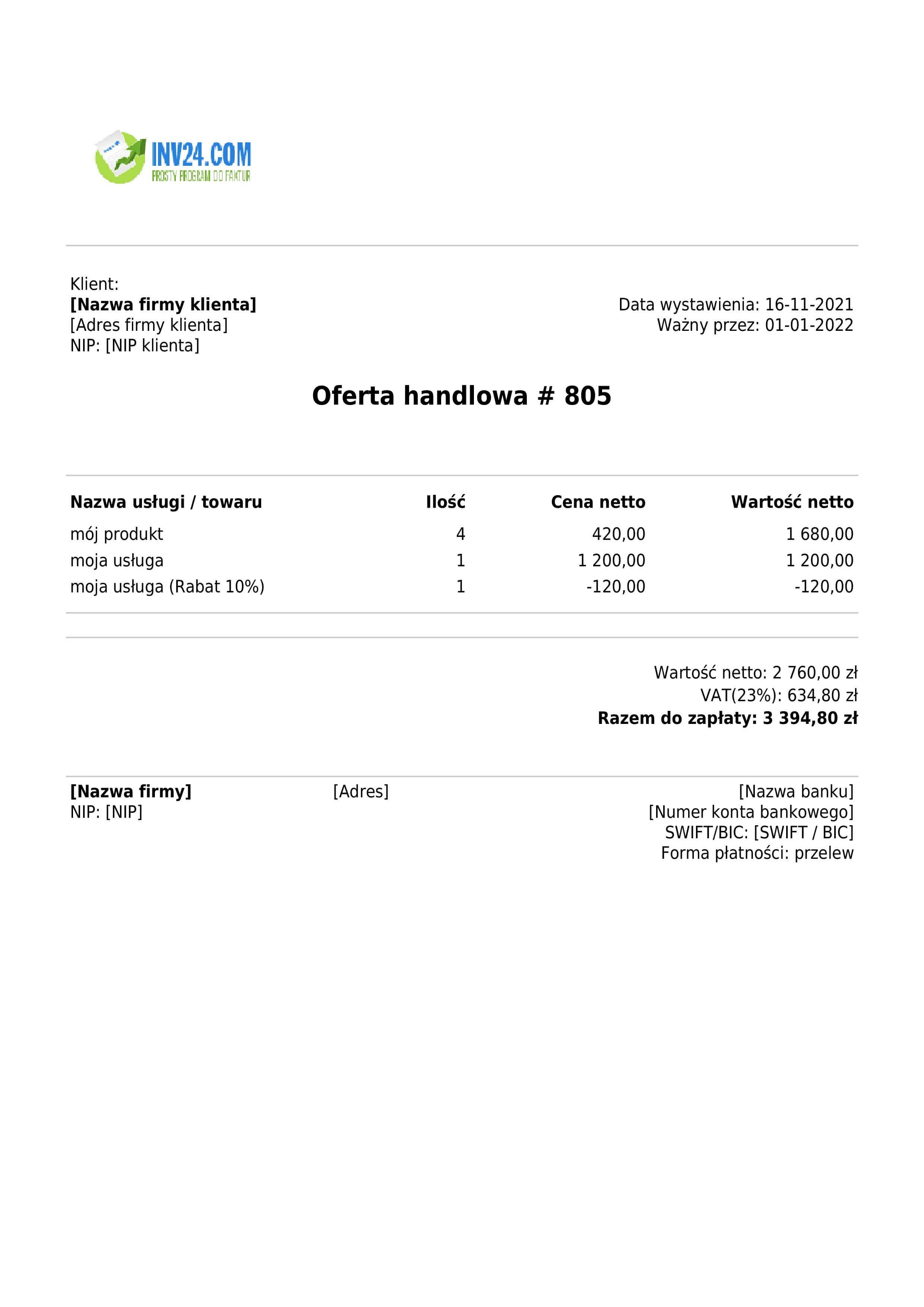 oferta handlowa wzór (PDF)