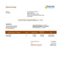faktura proforma wzór Word / Google Docs