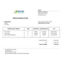 oferta handlowa przykład wzór Word / Google Docs