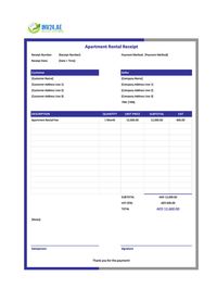 apartment rental receipt template uae