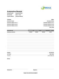 automotive receipt template uae