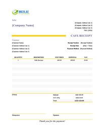 cafe receipt template uae