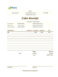 cake receipt template uae