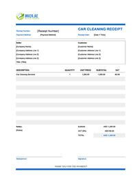 car cleaning receipt template uae