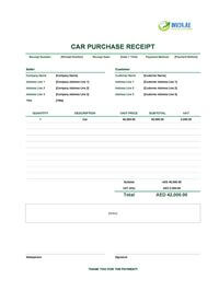 car purchase receipt template uae
