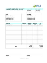 carpet cleaning receipt template uae