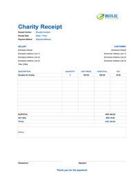 charity receipt template uae