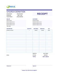 church donation receipt template uae