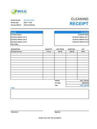cleaning receipt template uae