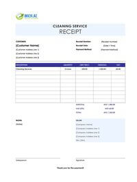 cleaning service receipt template uae
