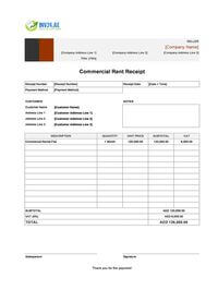 commercial rent receipt template uae